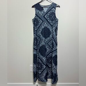 Vintage-Inspired Paisley Bandana Print Maxi Dress